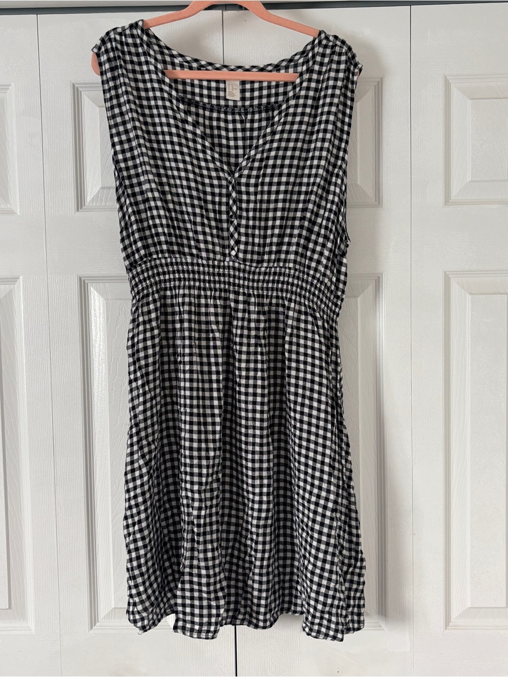 Black & White Gingham Sleeveless Dress